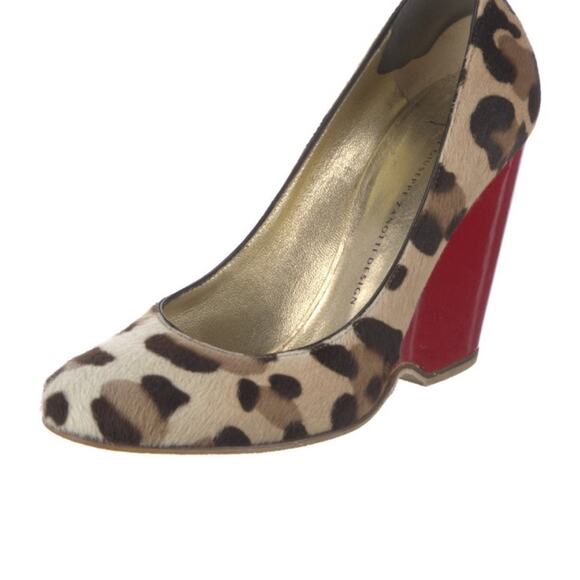 Giuseppe Zanotti Calf Hair Animal Print Leopard Red Heels  EU 37 - Picture 6 of 6